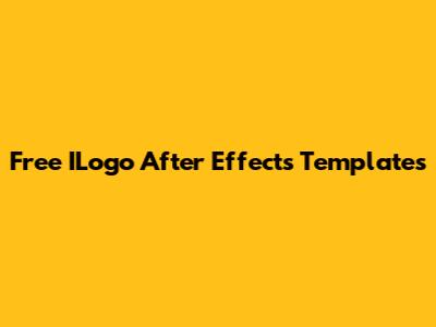 Free ILogo After Effects Templates